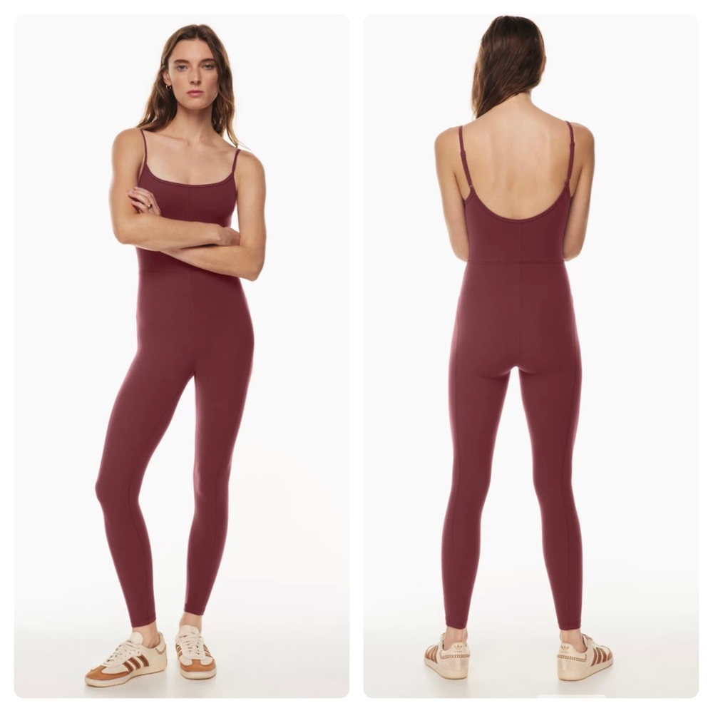 Aritzia Wilfred Free Divinity Jumpsuit Spiced Burgundy XXS Short Petite